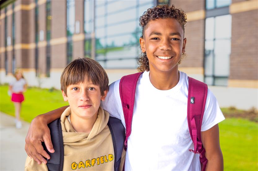 People smile on the first day of school